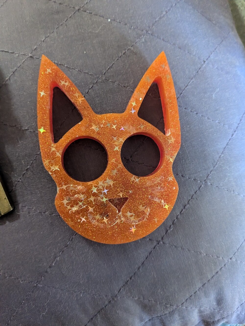 Orange Cat-Shaped Glitter Toy for Cats - Unbranded